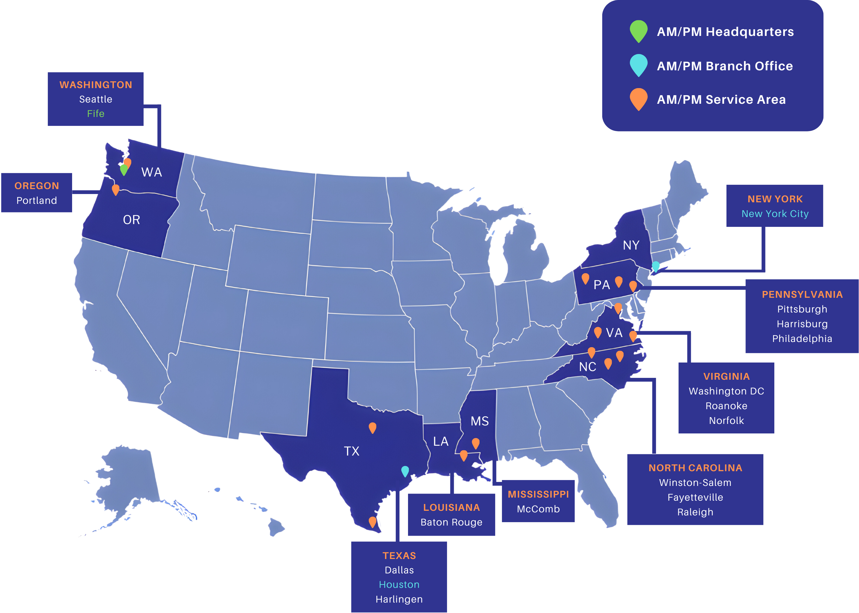 Serviceabilitly Map in USA